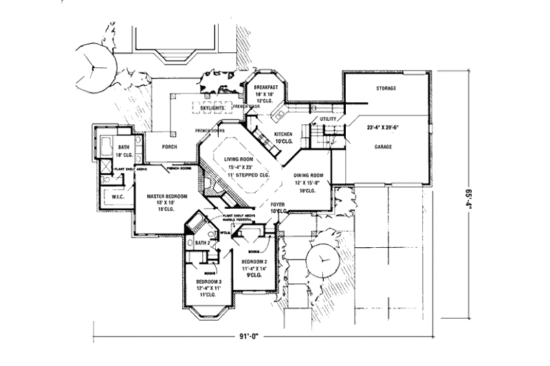 Home Plan - Floor Plan - Main Floor for European House Plan #410-185 - 3 bed, 2.5 bath