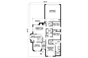 Floor Plan - Main Floor for European House Plan #40-263 - 3 bed, 2 bath