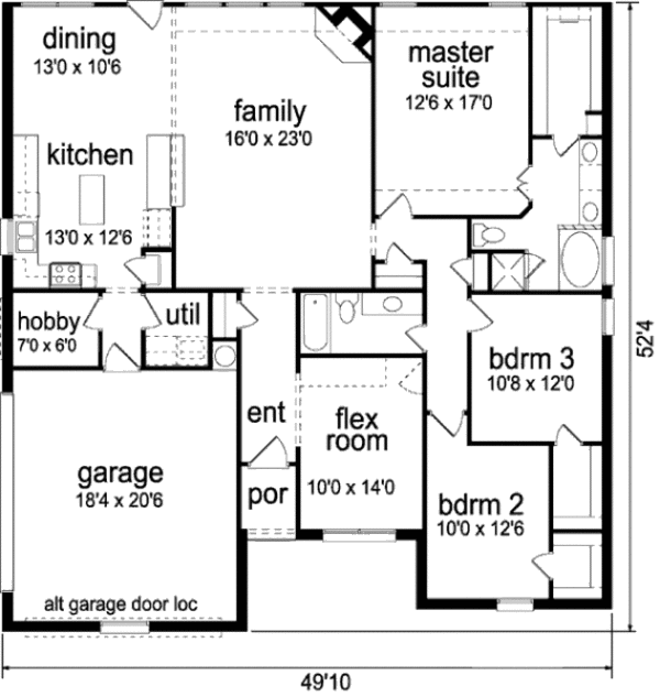 Traditional Floor Plan - Main Floor Plan #84-313