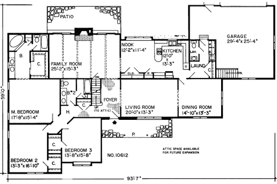 Floor Plan - Main Floor for Country House Plan #312-110 - 3 bed, 2.5 bath