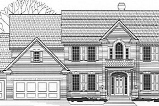 Exterior - Front Elevation for Colonial House Plan #67-618 - 4 bed, 3.5 bath