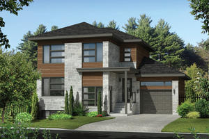 Contemporary Exterior - Front Elevation Plan #25-4401