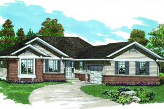 Exterior - Front Elevation for Traditional House Plan #47-238 - 3 bed, 2 bath