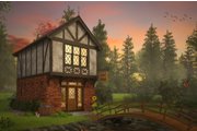 Tudor Style House Plan - 1 Beds 1 Baths 628 Sq/Ft Plan #48-999 