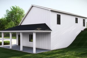 Exterior - Rear Elevation for Country House Plan #1064-289 - 2 bed, 1.5 bath
