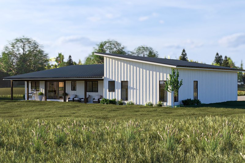 House Blueprint - Exterior - Other Elevation 4 for Barndominium House Plan #455-769 - 3 bed, 2.5 bath