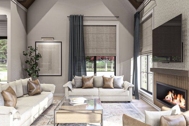 Architectural House Design - Interior - Family Room 1 for Modern House Plan #455-496 - 3 bed, 2.5 bath