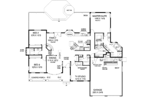 Floor Plan - Main Floor for Traditional House Plan #60-229 - 3 bed, 2.5 bath