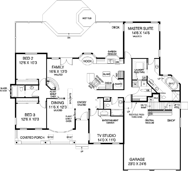 Architectural House Design - Traditional Floor Plan - Main Floor Plan #60-229