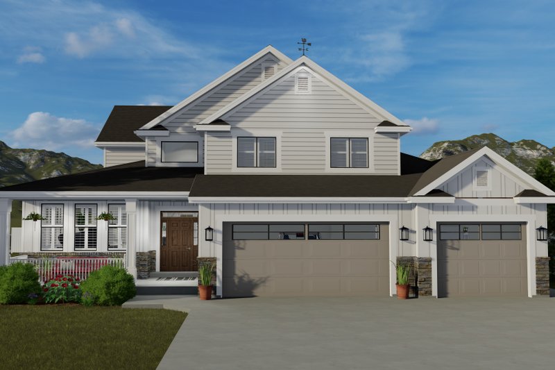Architectural House Design - Craftsman Exterior - Front Elevation Plan #1060-65