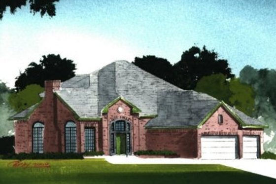 Exterior - Front Elevation for Traditional House Plan #65-362 - 4 bed, 3 bath