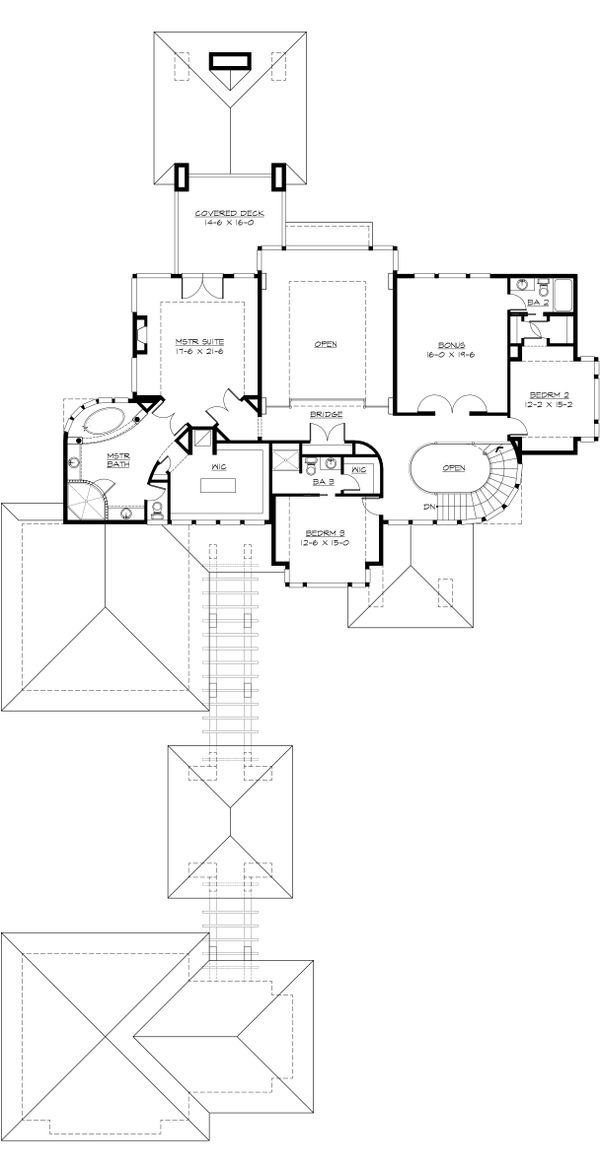 Modern Floor Plan - Upper Floor Plan #132-221