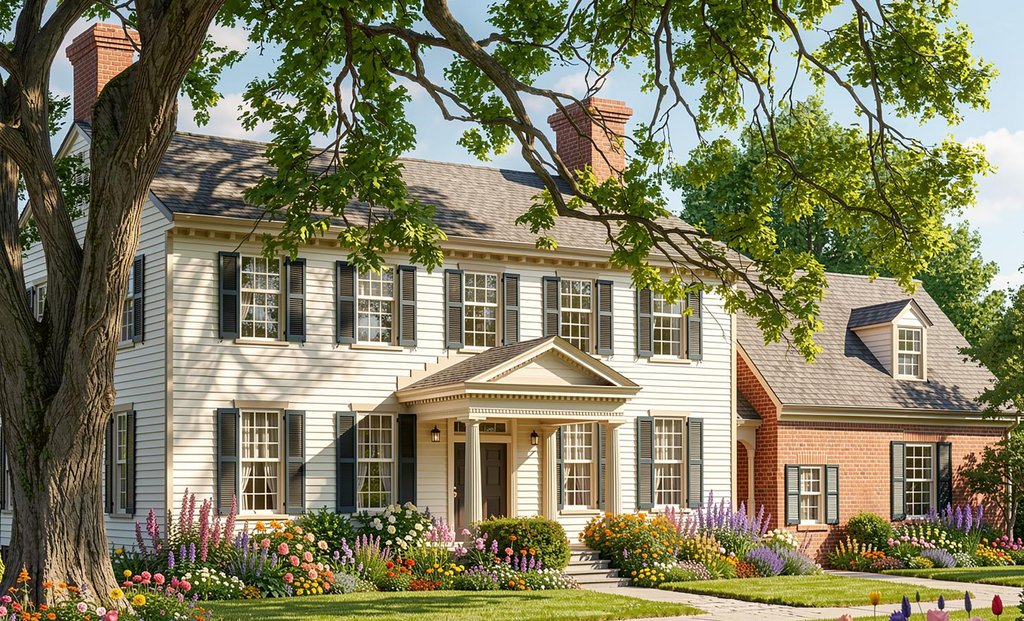 Exterior - Front Elevation 2 for Colonial House Plan #137-349 - 4 bed, 3.5 bath