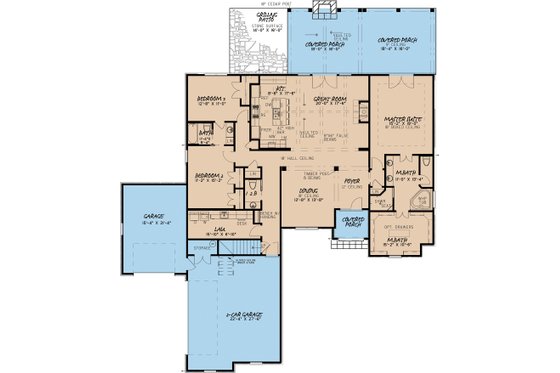 Floor Plan - Main Floor for European House Plan #923-14 - 3 bed, 2.5 bath