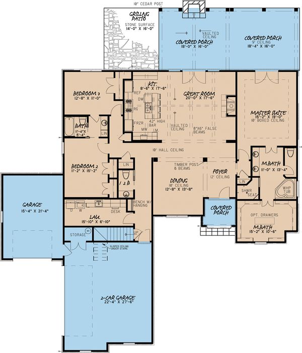 Architectural House Design - European Floor Plan - Main Floor Plan #923-14