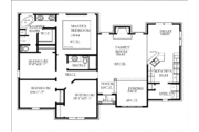 European Style House Plan - 4 Beds 2 Baths 1695 Sq/Ft Plan #69-155 