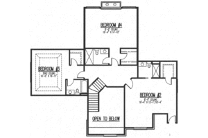 Floor Plan - Upper Floor for European House Plan #9-111 - 4 bed, 3.5 bath