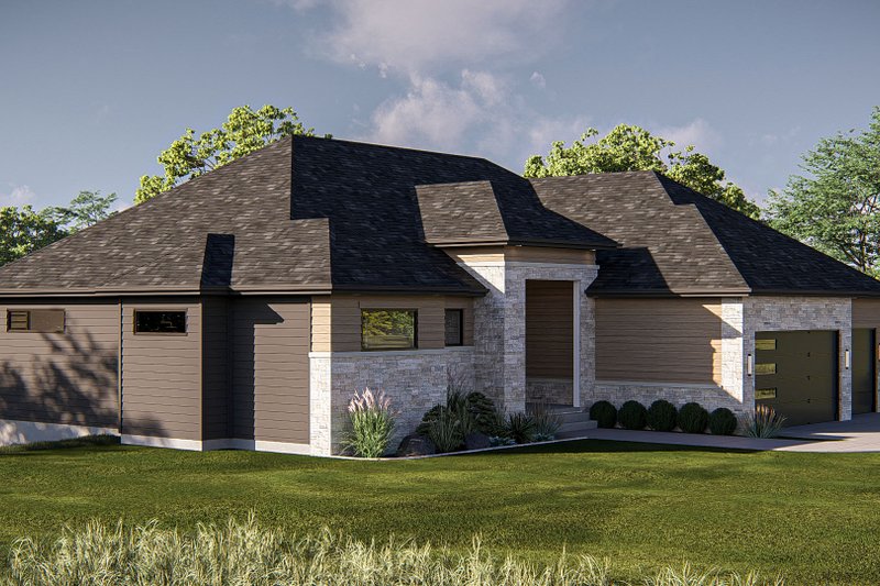 Architectural House Design - Exterior - Other Elevation 1 for Prairie House Plan #455-335 - 3 bed, 2.5 bath