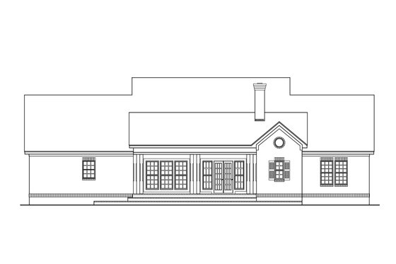 Exterior - Rear Elevation for Colonial House Plan #406-273 - 3 bed, 2 bath
