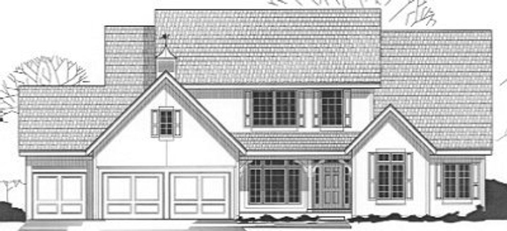 Exterior - Front Elevation 2 for Traditional House Plan #67-140 - 4 bed, 4 bath