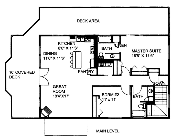 Bungalow Floor Plan - Main Floor Plan #117-678