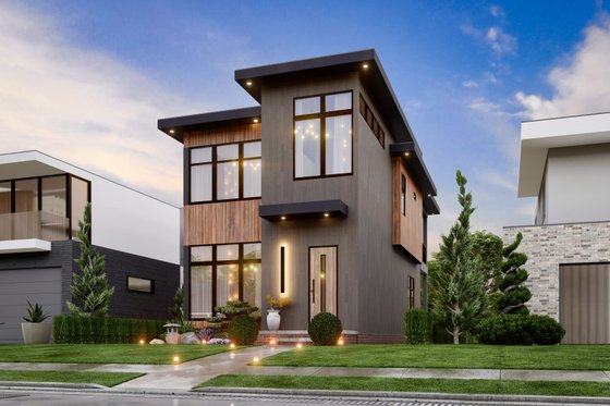 Exterior - Front Elevation 6 for Contemporary House Plan #54-675 - 3 bed, 2 bath