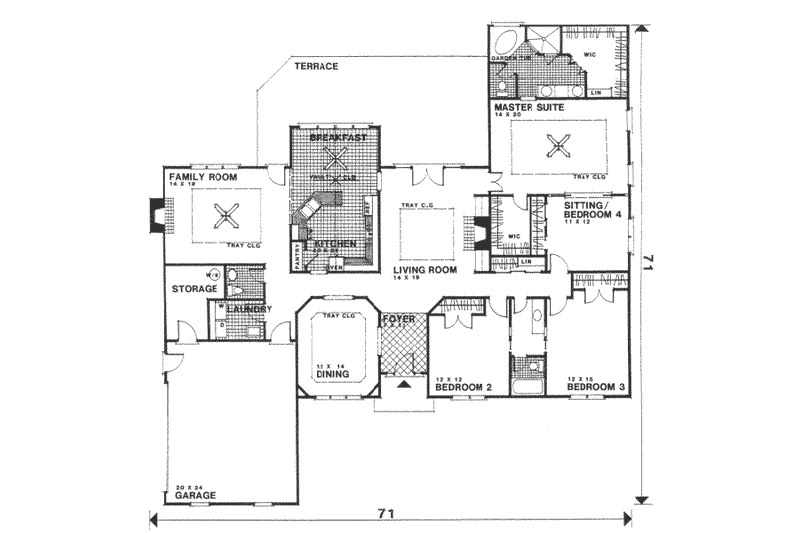 Dream House Plan - Floor Plan - Main Floor for European House Plan #30-179 - 3 bed, 2.5 bath