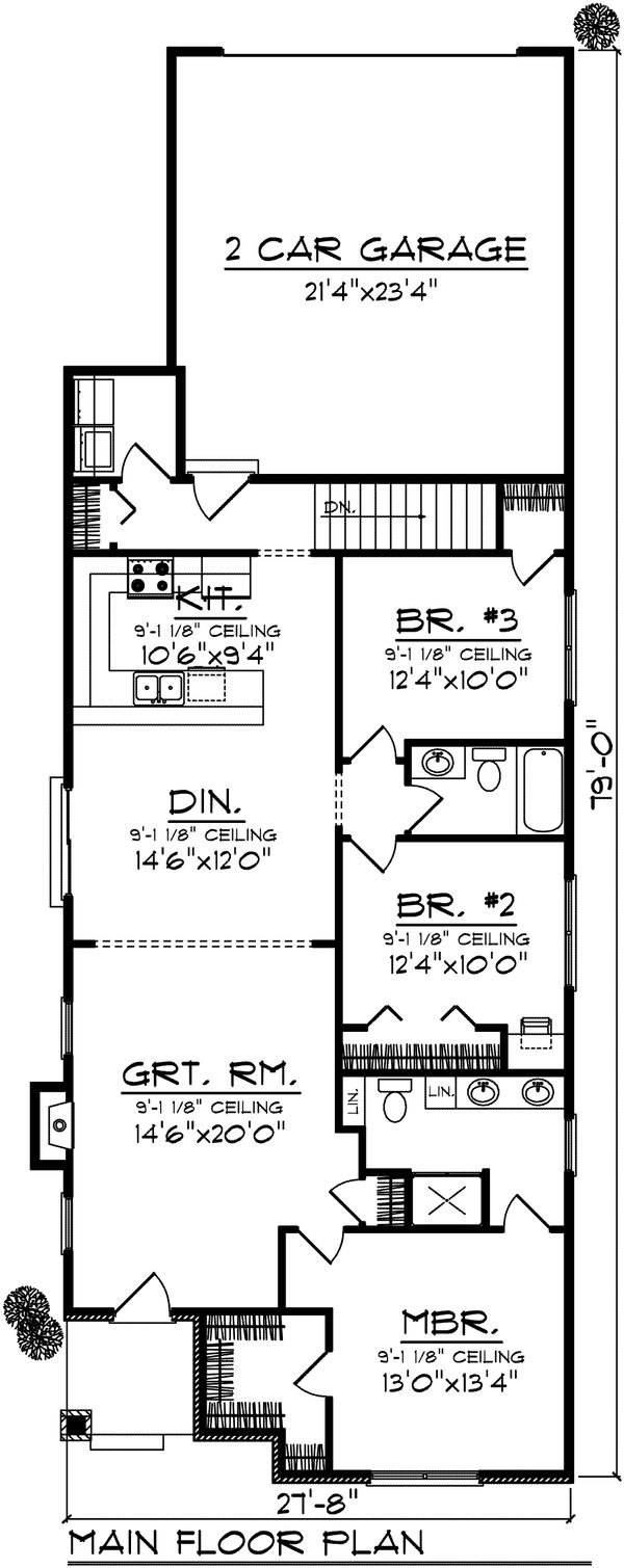 House Design - Ranch Floor Plan - Main Floor Plan #70-1022
