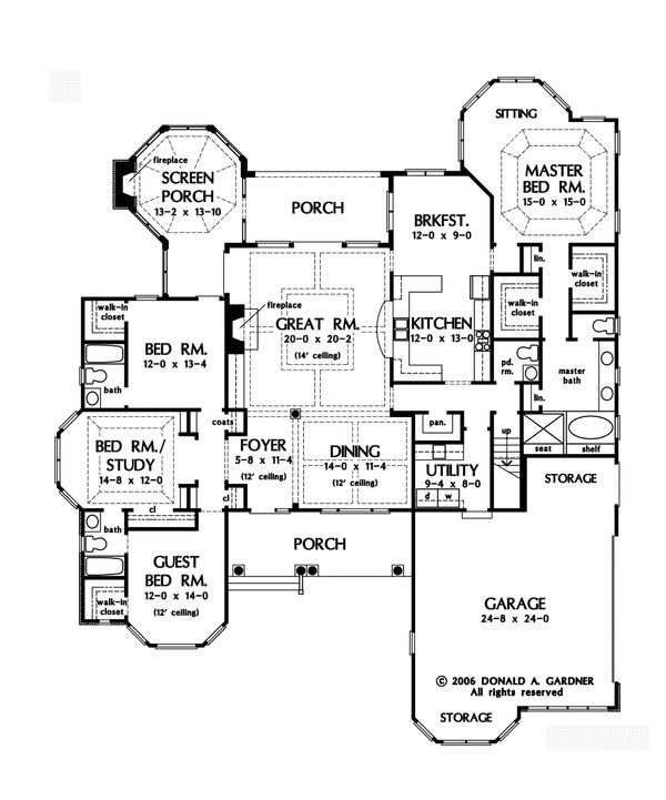 Architectural House Design - European Floor Plan - Main Floor Plan #929-21