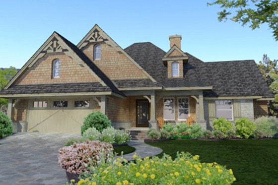 Exterior - Front Elevation for Craftsman House Plan #120-176 - 4 bed, 2 bath
