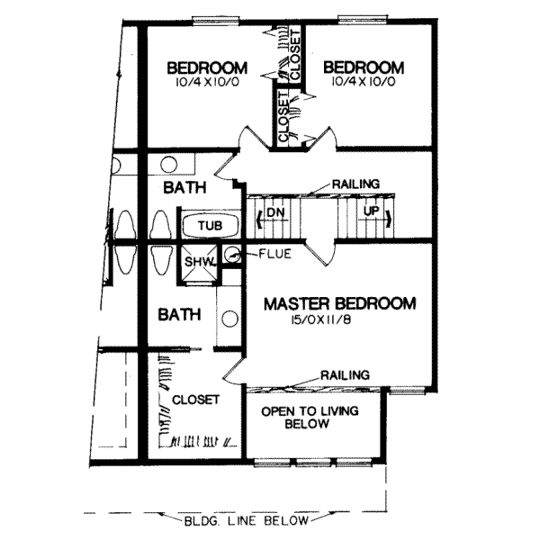 Modern Floor Plan - Upper Floor Plan #303-255