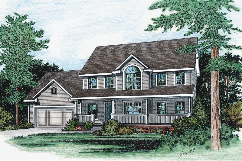 Home Plan - Country Exterior - Front Elevation Plan #20-2217