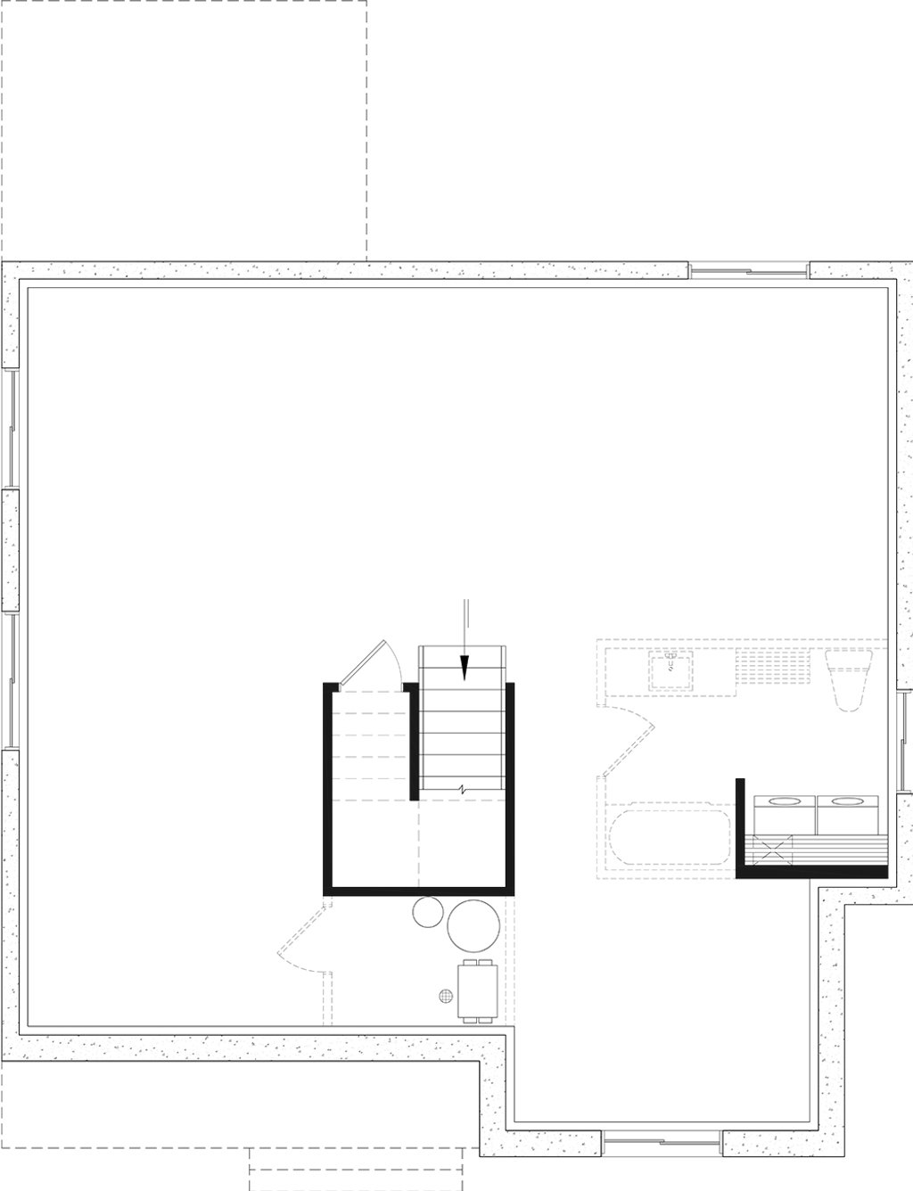 Floor Plan - Lower Floor for Farmhouse House Plan #23-2900 - 3 bed, 2 bath