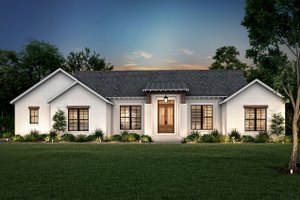 Exterior - Front Elevation 3 for Ranch House Plan #430-252 - 3 bed, 2.5 bath