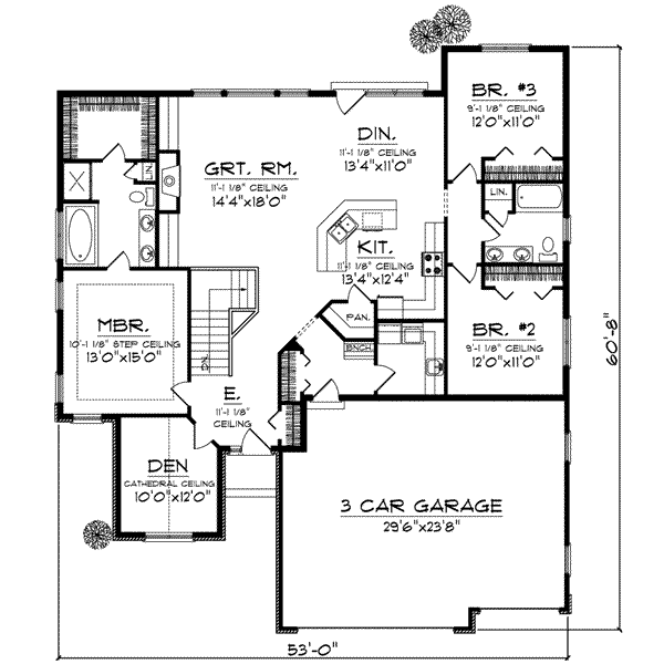 Home Plan - Traditional Floor Plan - Main Floor Plan #70-832