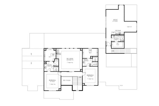 Floor Plan - Upper Floor for Farmhouse House Plan #437-137 - 4 bed, 5.5 bath