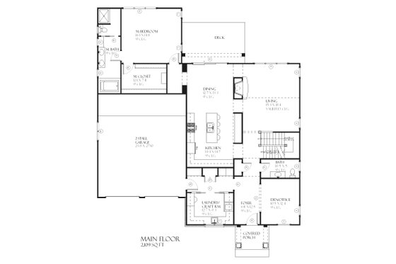 Floor Plan - Main Floor for European House Plan #901-65 - 4 bed, 3.5 bath