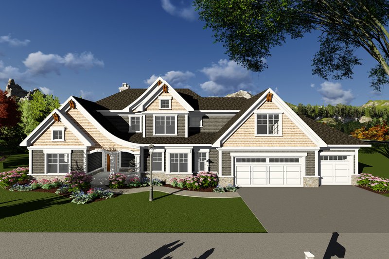 Dream House Plan - Craftsman Exterior - Front Elevation Plan #70-1286