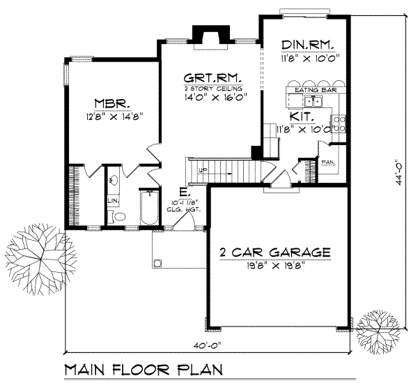 Home Plan - Traditional Floor Plan - Main Floor Plan #70-124