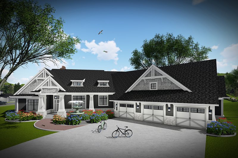 Dream House Plan - Ranch Exterior - Front Elevation Plan #70-1468