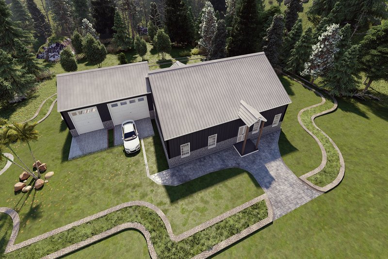 Architectural House Design - Exterior - Front Elevation for Barndominium House Plan #1107-7 - 4 bed, 2.5 bath