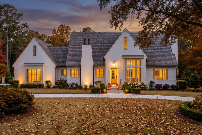 House Blueprint - Exterior - Front Elevation 2 for Cottage House Plan #455-598 - 4 bed, 3.5 bath