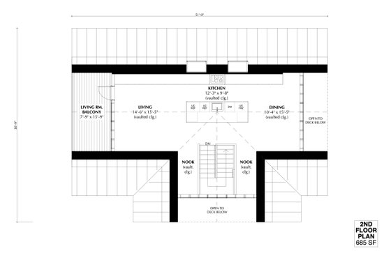 Floor Plan - Upper Floor for Modern House Plan #933-16 - 3 bed, 2 bath
