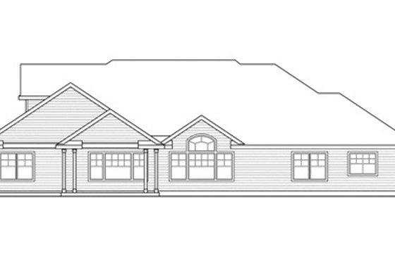 Exterior - Rear Elevation for Traditional House Plan #124-849 - 3 bed, 3.5 bath