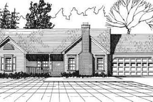Ranch Exterior - Front Elevation Plan #30-124