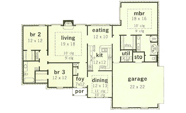 Traditional Floor Plan - Main Floor Plan #16-155