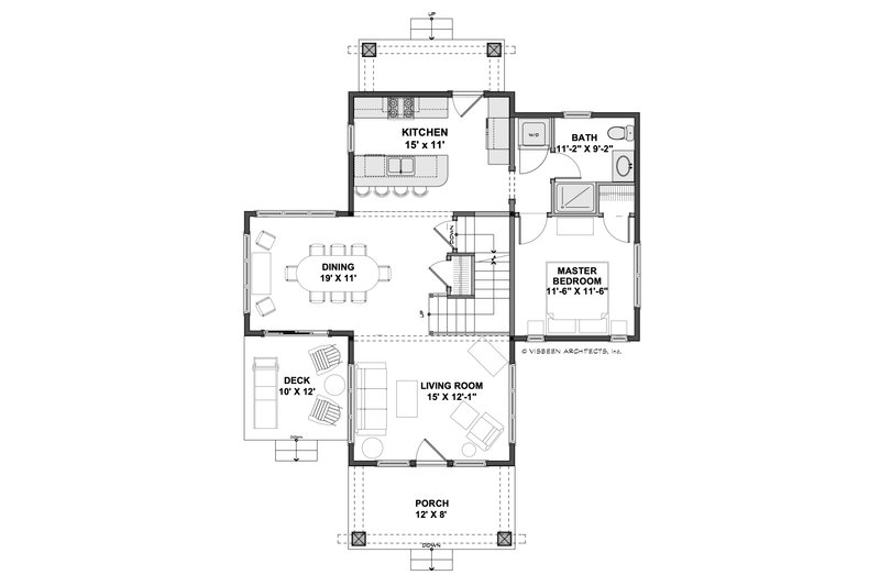 Home Plan - Floor Plan - Main Floor for Cottage House Plan #928-370 - 5 bed, 4 bath