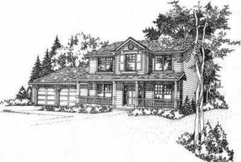 Exterior - Front Elevation 2 for Traditional House Plan #78-214 - 3 bed, 2.5 bath