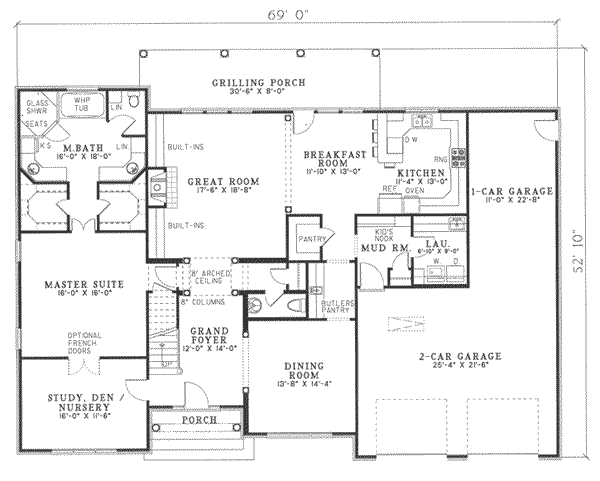 Dream House Plan - Traditional Floor Plan - Main Floor Plan #17-411
