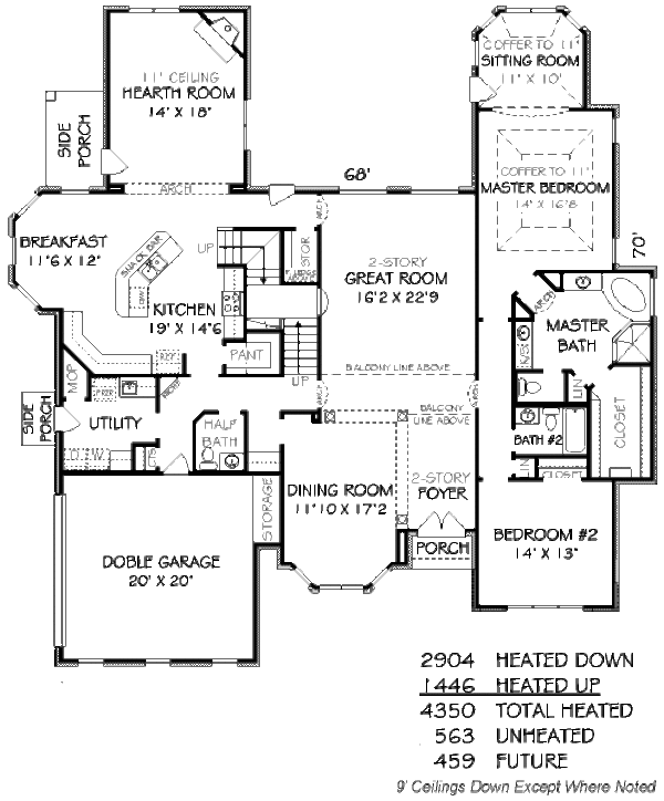 European Floor Plan - Main Floor Plan #424-62